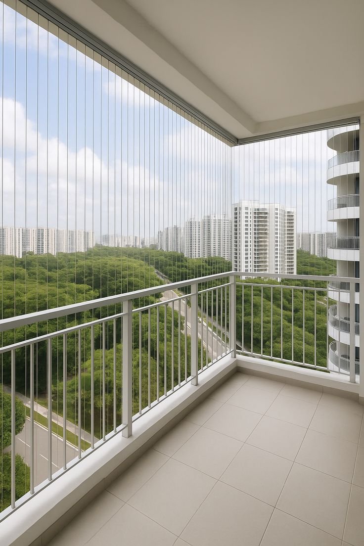 Modern home balcony and window interior